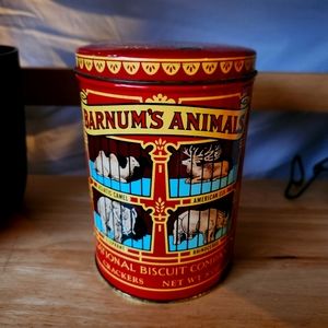 ORIGINAL VINTAGE 1979 NABISCO BARNUM'S ANIMALS CRACKER TIN 1914 REPLICA DESIGN